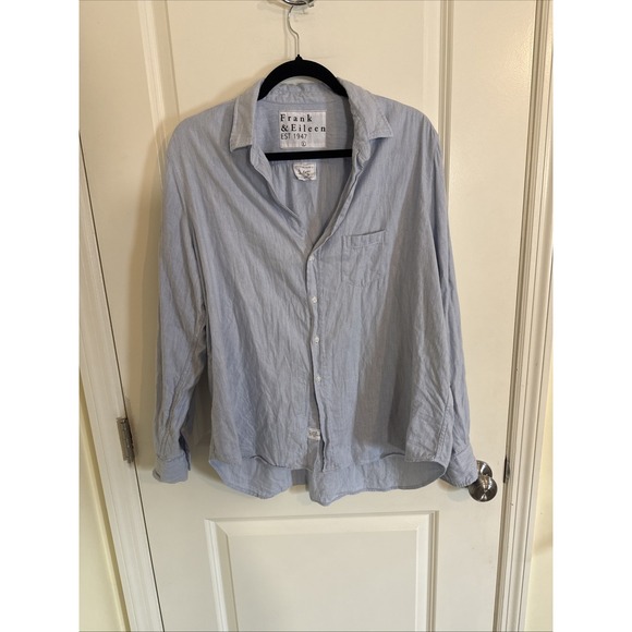 Frank & Eileen Tops - Frank & Eileen "Eileen" Top Women's Large Light Blue Button-Up Shirt Oversized